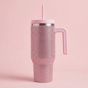 NWT TikTok Viral Pink Bling Rhinestone Stanley/Tumbler 40 oz